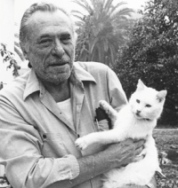 Bukowski con gato blanco